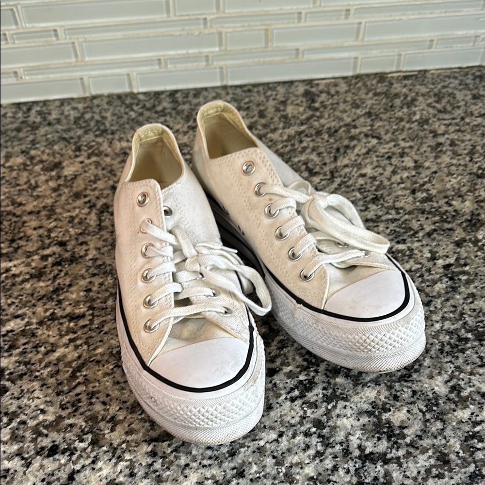 White Platform Converse Sneakers